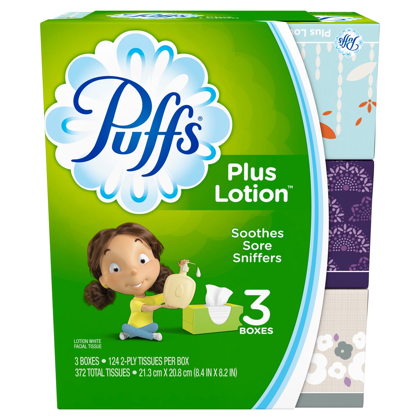 Puffs Plus Unscented Lotion; 372 Count; 8 Per Case