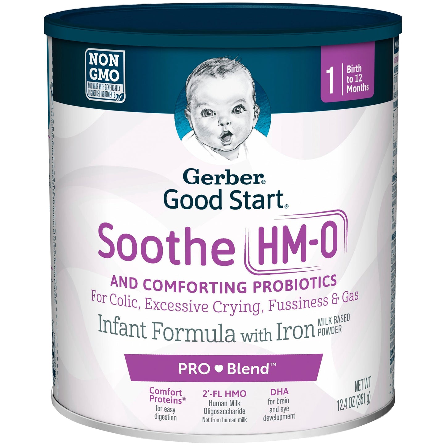 Gerber Good Start Soothe Pro Non-Gmo Milk-Based Powder Infant Formula Can With Iron; 12.4 Ounce; 6 Per Case