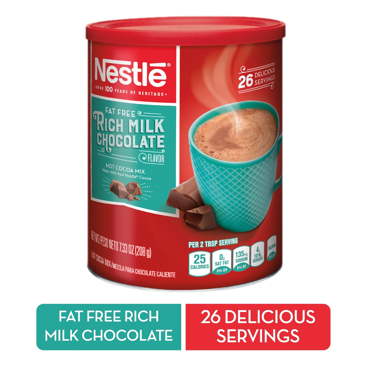 Nestle Hot Cocoa Mix Hot Chocolate Mix Fat Free Canister; 7.33 Ounces; 12 Per Case - High Mart Wholesale