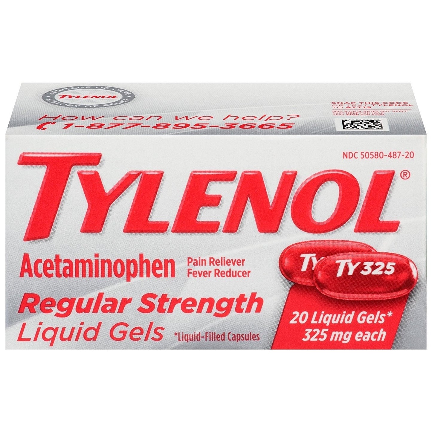 Tylenol Liquid Gels; 20 Count; 6 Per Box; 12 Per Case