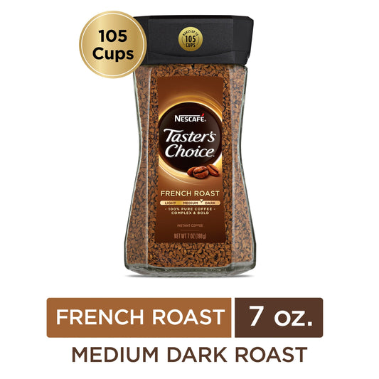 Nescafe Instant Coffee Tasters Choice French Roast; 7 Ounce; 6 Per Case