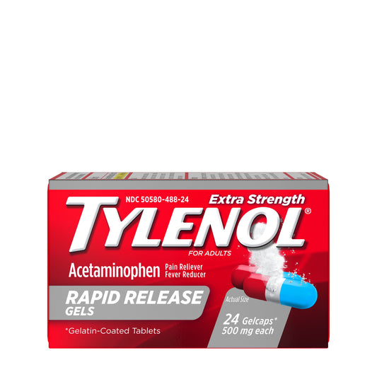 Tylenol Rapid Release Gelcaps; 24 Count; 6 Per Box; 12 Per Case