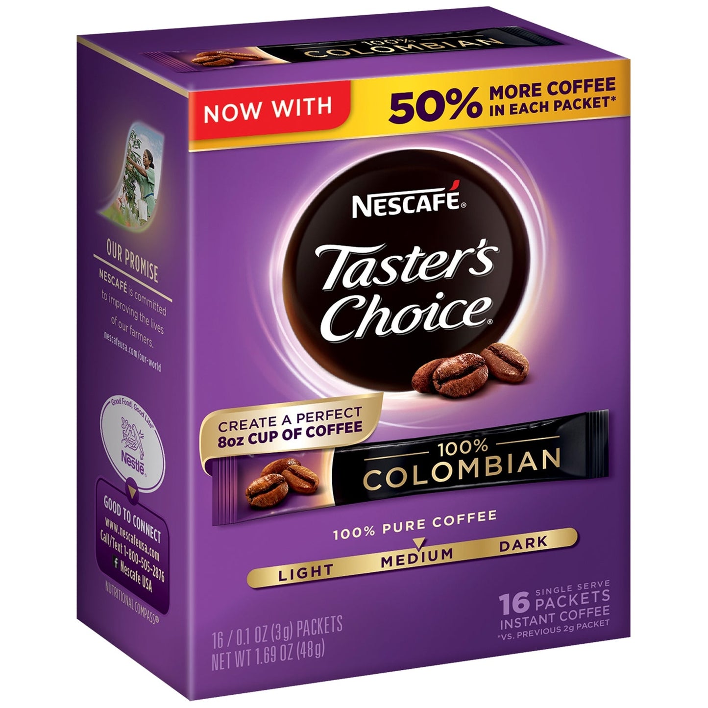 Nescafe Tasters Choice Instant Coffee Single Stick Columbian; 1.69 Ounce; 8 Per Case