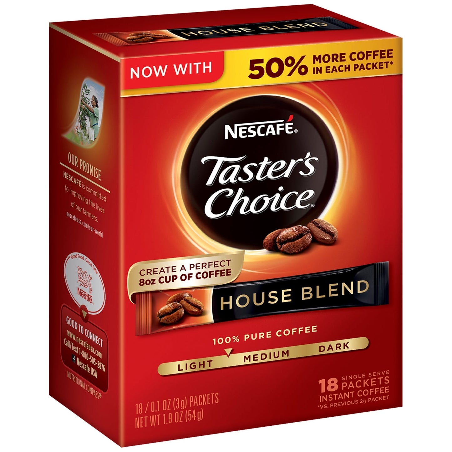 Nescafe Tasters Choice Instant Coffee Single Stick House Blend; 1.9 Ounce; 8 Per Case