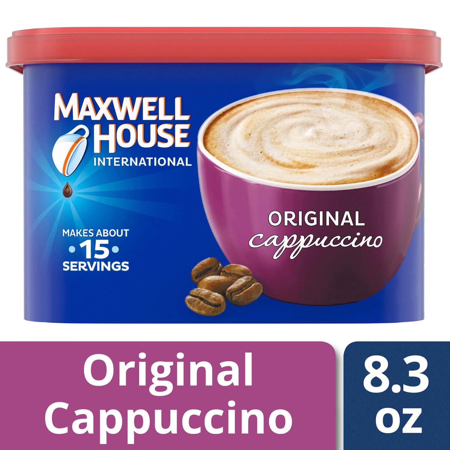 Maxwell House International Original Cappuccino; 8.3 Ounces; 8 Per Case - High Mart Wholesale