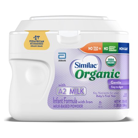 Similac Organic Gentle Easy To Digest A2 Milk-Based Powder Infant Formula Tub With Iron; 1.29 Pound; 4 Per Case - High Mart Wholesale