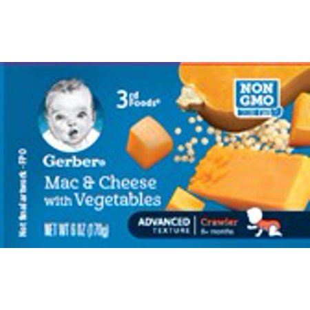 Gerber Mealtime For Baby Macaroni And Cheese Vegetable Puree Baby Food Jar; 6 Ounce; 12 Per Case