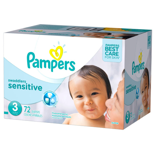 Pampers Diapers Swaddlers Sensitive Size 3; 72 Count; 1 Per Case