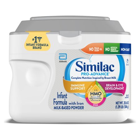 Similac Pro-Advance Non-Gmo Milk-Based Powder Infant Formula Tub With Iron; 20.6 Ounce; 4 Per Case - High Mart Wholesale