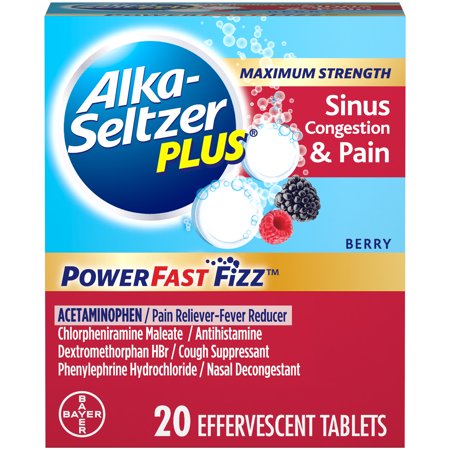 Alka-Seltzer Asp Max Strength Sinus Congestion & Pain; 20 Piece; 3 Per Box; 10 Per Case