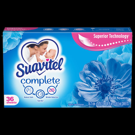 Suavitel Field Flowers Dryer Sheets; 36 Fluid Ounces; 12 Per Case