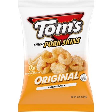 Toms Pork Skins Salty Plain; 3.25 Ounces; 12 Per Case