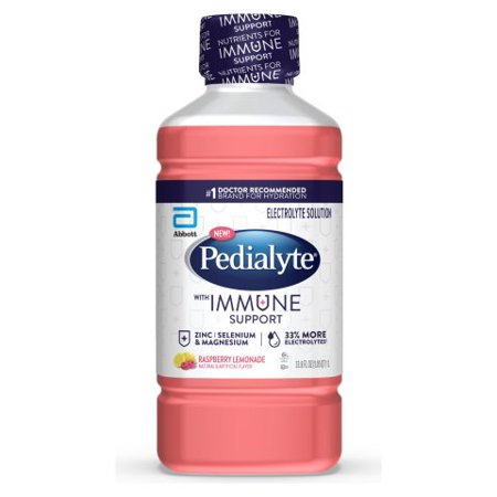 Pedialyte Immune Support Raspberry Lemonade Flavored Electrolyte Solution; 33.8 Fluid Ounce; 4 Per Case - High Mart Wholesale