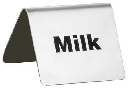 Tablecraft Buffet Tent Card Milk Stainless Steel; 1 Each - High Mart Wholesale