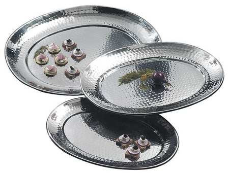 American Metalcraft Stainless Steel Hammered Oval Serving Tray; 1 Each - High Mart Wholesale