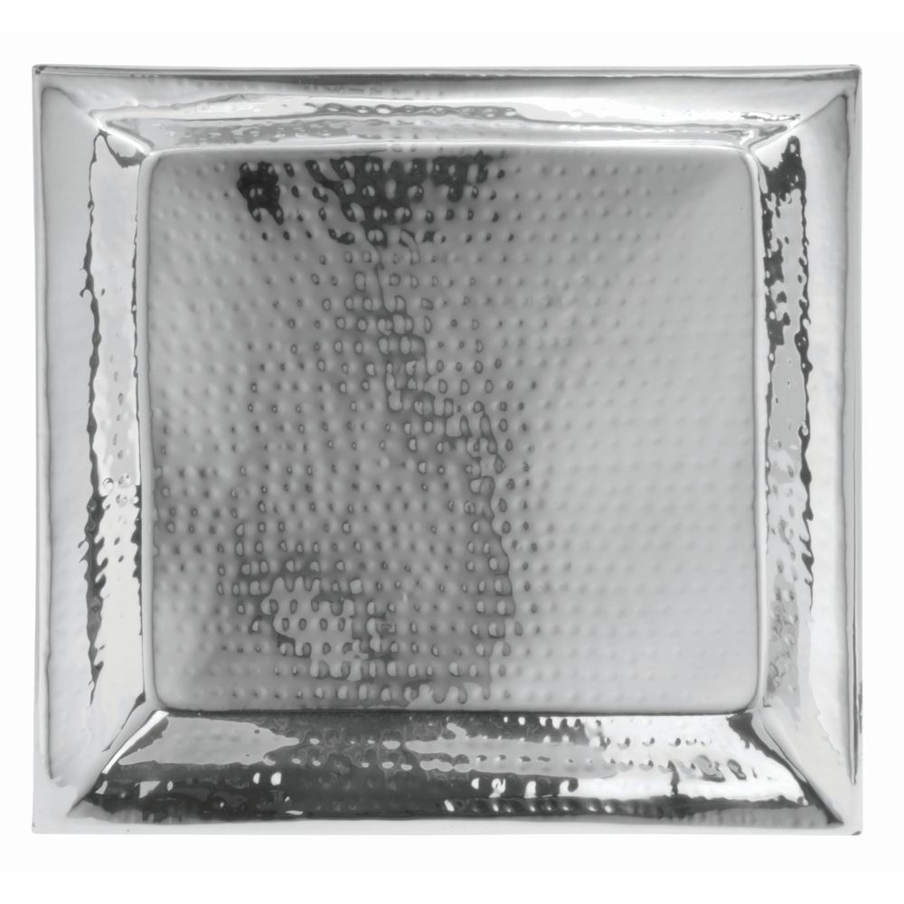 American Metalcraft Stainless Steel 18 Inch Square Hammered Tray; 1 Each - High Mart Wholesale