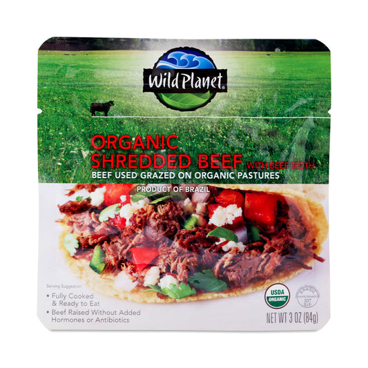 Wild Planet Foods Shredded Organic Beef Salted Pouch; 3 Ounce; 24 Per Case - High Mart Wholesale