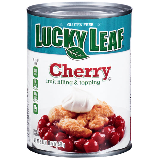 Lucky Leaf Cherry Fruit Pie Filling & Topping; 21 Ounces; 12 Per Case