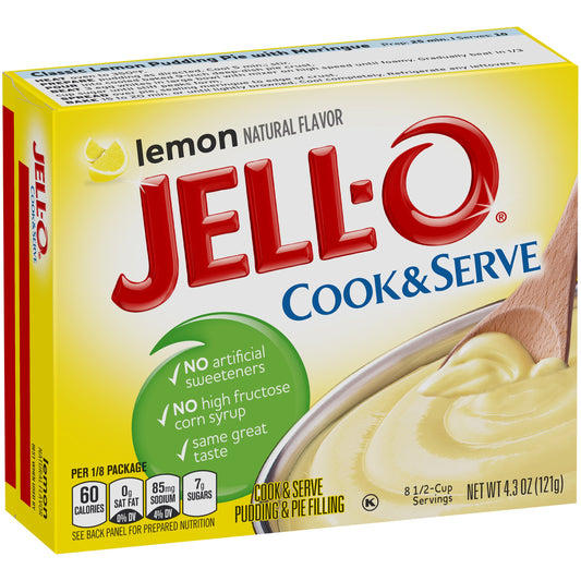 Jell-O Lemon Pudding & Pie Filling; 4.3 Ounces; 24 Per Case - High Mart Wholesale