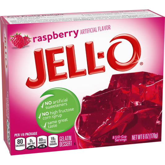 Jell-O Gelatin Jello Raspberry; 6 Ounces; 24 Per Case - High Mart Wholesale