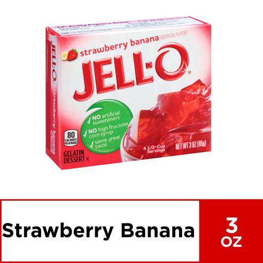 Jell-O Gelatin Jello Strawberry Banana; 3 Ounces; 24 Per Case - High Mart Wholesale