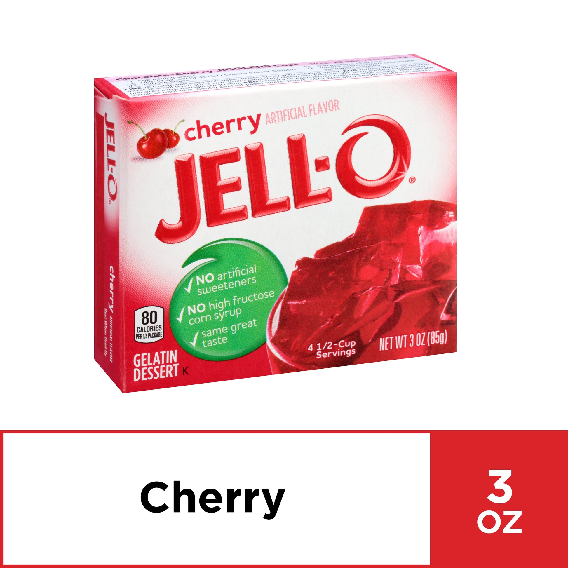 Jell-O Instant Powdered Cherry Gelatin Dessert; 3 Ounces; 24 Per Case - High Mart Wholesale