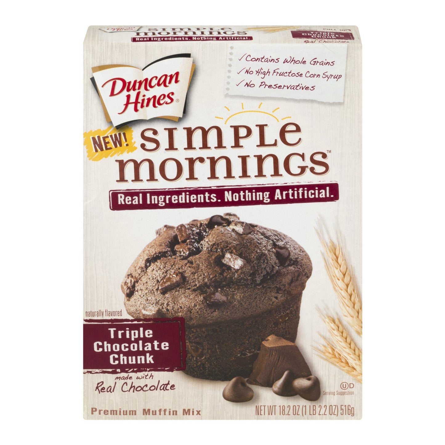 Duncan Hines Chocolate Chunk Muffin Whole Grain; 18.2 Ounce; 12 Per Case - High Mart Wholesale