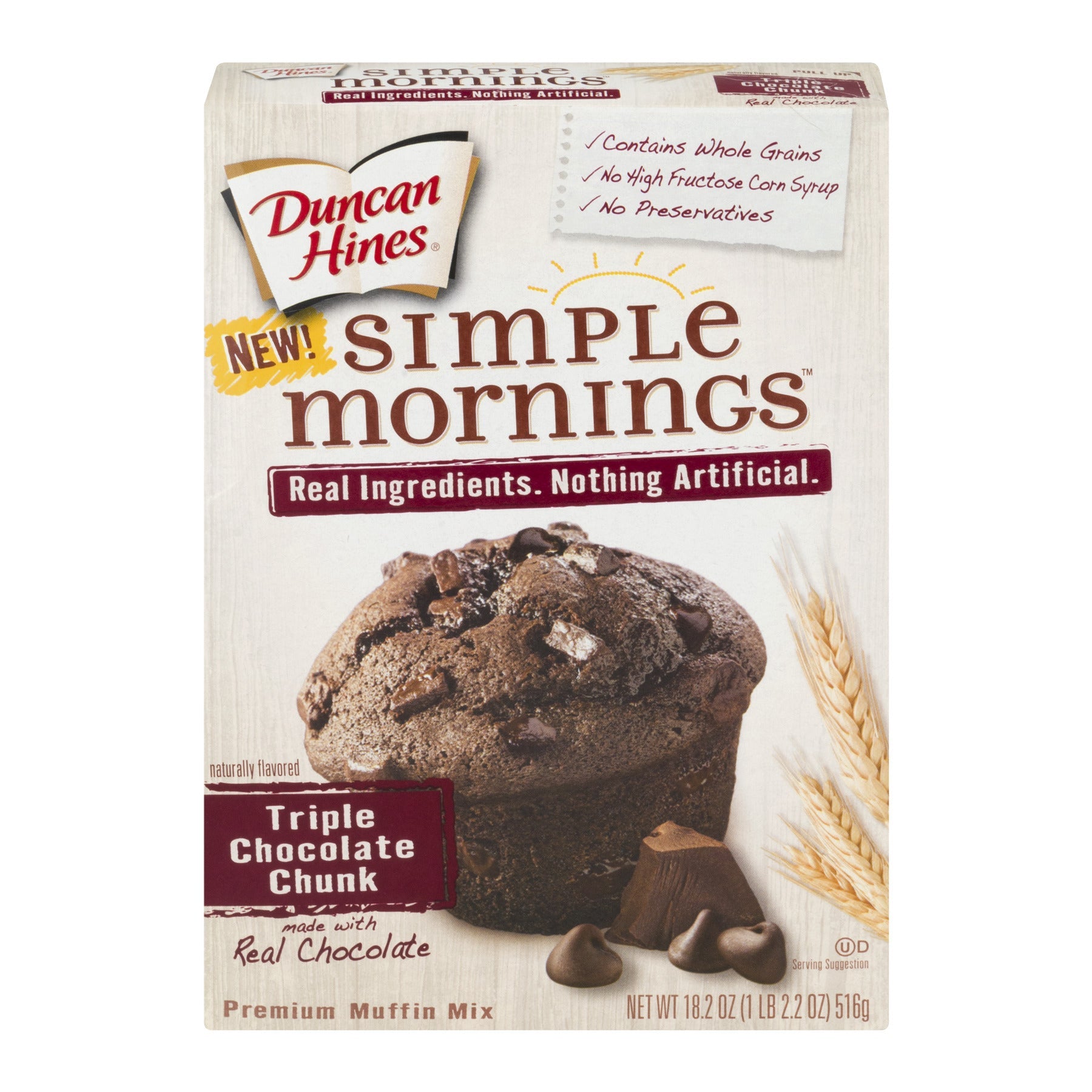 Duncan Hines Chocolate Chunk Muffin Whole Grain; 18.2 Ounce; 12 Per Case - High Mart Wholesale