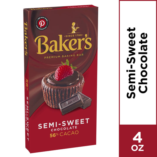 Baker's Baker Chocolate Semi Sweet; 4 Ounces; 12 Per Case - High Mart Wholesale