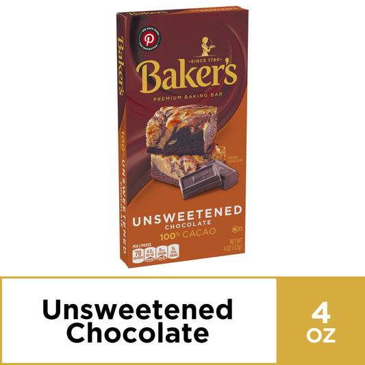 Baker's Bakers Chocolate Unsweetened; 4 Ounces; 12 Per Case - High Mart Wholesale