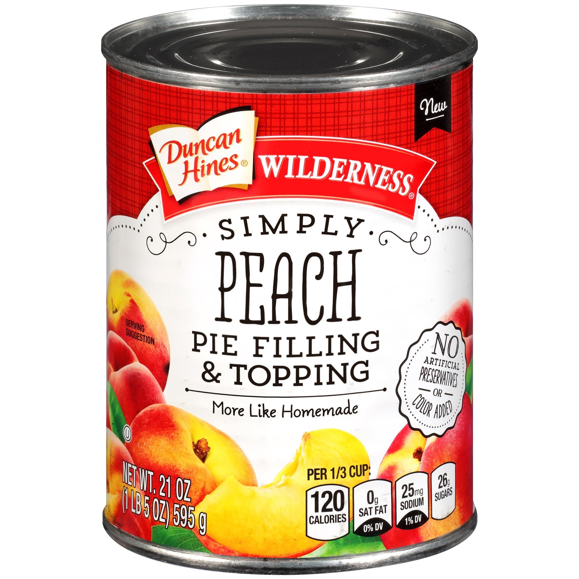 Wilderness Pie Filling Peach More Fruit; 21 Ounces; 8 Per Case - High Mart Wholesale