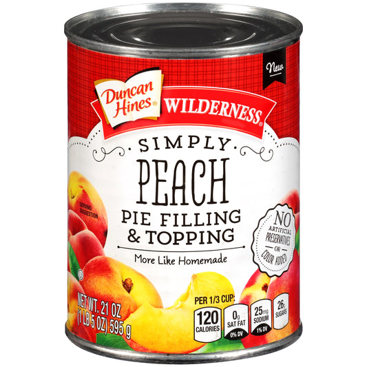 Wilderness Pie Filling Peach More Fruit; 21 Ounces; 8 Per Case - High Mart Wholesale