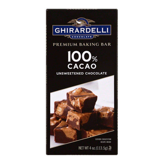 Ghirardelli Baking Bar 100% Cacao; 4 Ounces; 12 Per Case - High Mart Wholesale