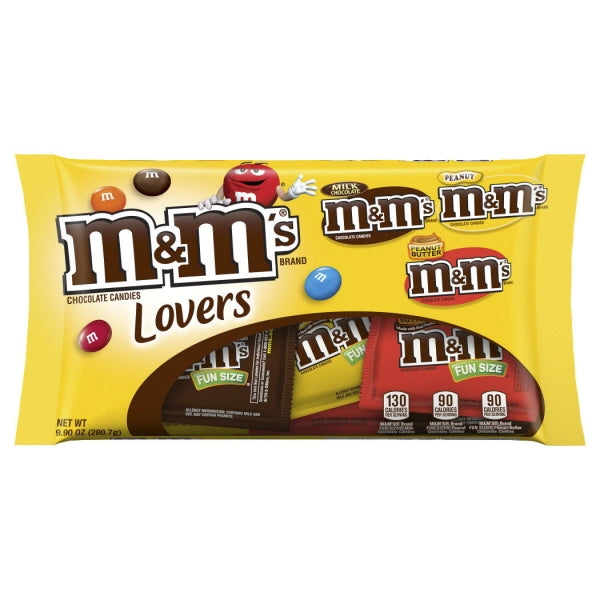 M&M's Lovers Milk Chocolate; Peanut; And Peanut Butter Fun Size Variety Pack Halloween; 9.9 Ounces; 24 Per Case