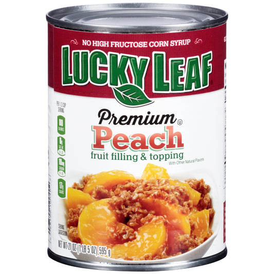 Lucky Leaf Premium Peach Pie Filling; 21 Ounces; 8 Per Case