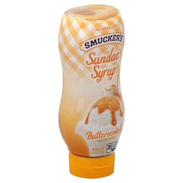 Smucker's Sundae Butterscotch Syrup Bottle; 20 Ounce; 12 Per Case - High Mart Wholesale