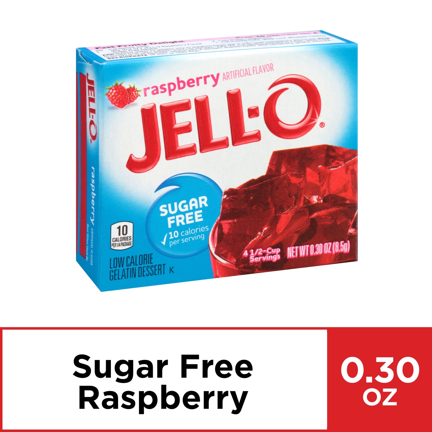 Jell-O Gelatin Jello Sugar Free Raspberry; 0.3 Ounces; 24 Per Case - High Mart Wholesale