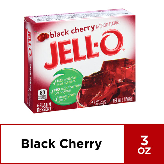 Jell-O Gelatin Jello Black Cherry; 3 Ounces; 24 Per Case - High Mart Wholesale