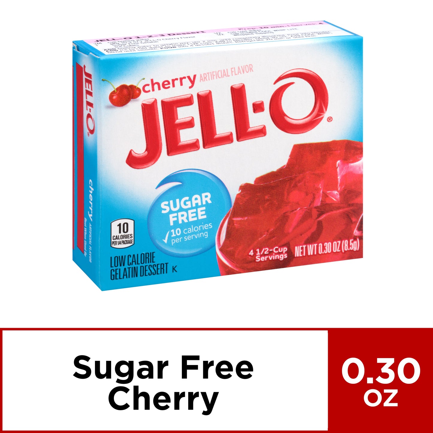 Jell-O Gelatin Jello Cherry Sugar Free; 0.3 Ounces; 24 Per Case - High Mart Wholesale