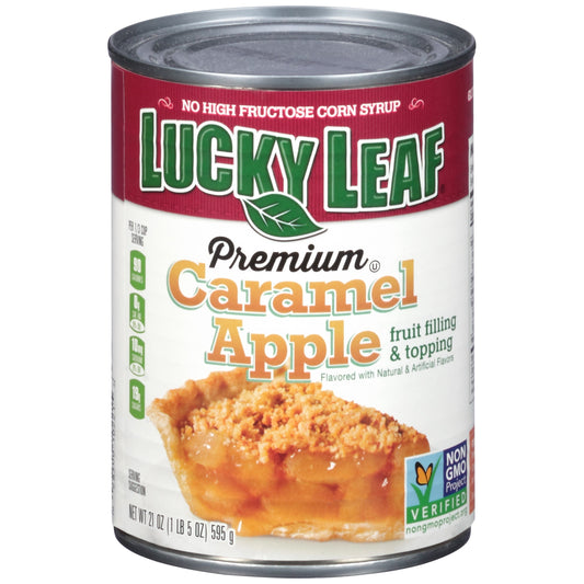 Lucky Leaf Premium Caramel Apple Fruit Filling & Topping; 21 Ounces; 8 Per Case
