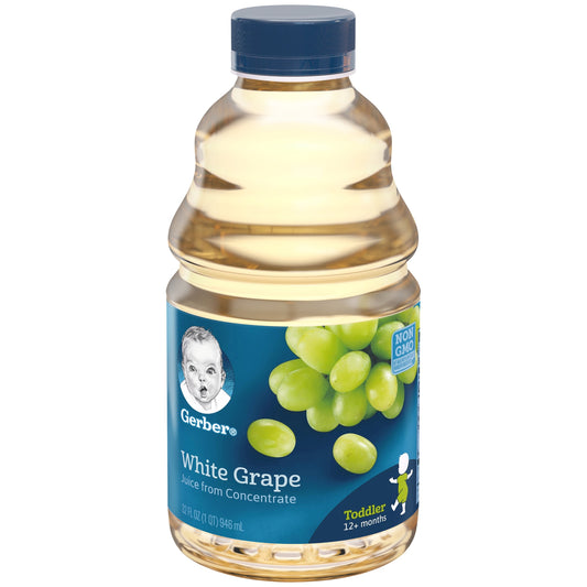 Gerber Non-Gmo White Grape Juice Toddler Bottle; 32 Fluid Ounce; 6 Per Case