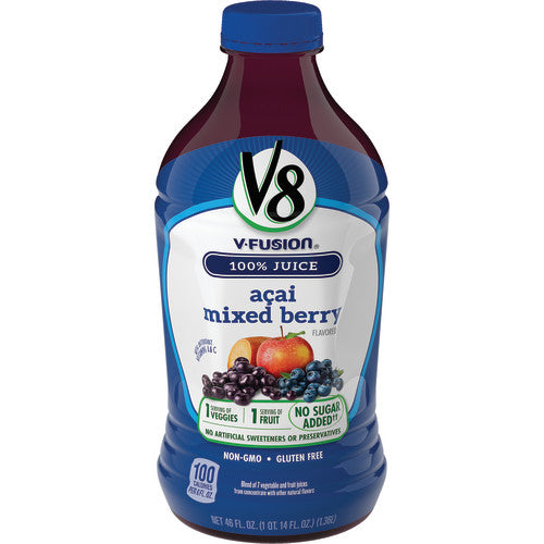 V8 Beverage Fusion Acai Mixed Berry; 46 Fluid Ounces; 6 Per Case - High Mart Wholesale