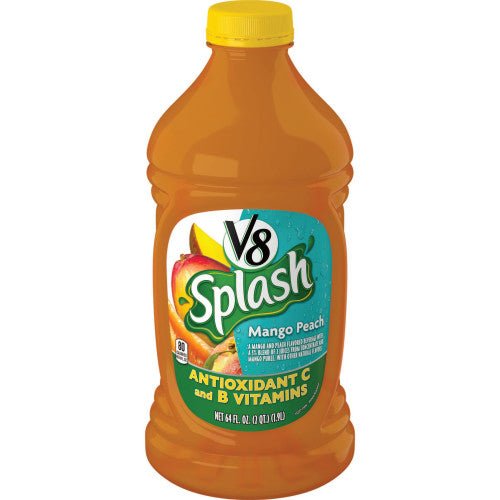 V8 Splash Mango Peach Flavored Juice Beverage; 64 Flavor Oz Bottle ( 6); 64 Fluid Ounce; 6 Per Case - High Mart Wholesale