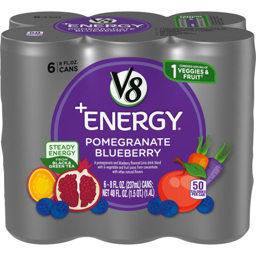 V8 Energy Pomegranate Blueberry; 48 Fluid Ounces; 4 Per Case - High Mart Wholesale