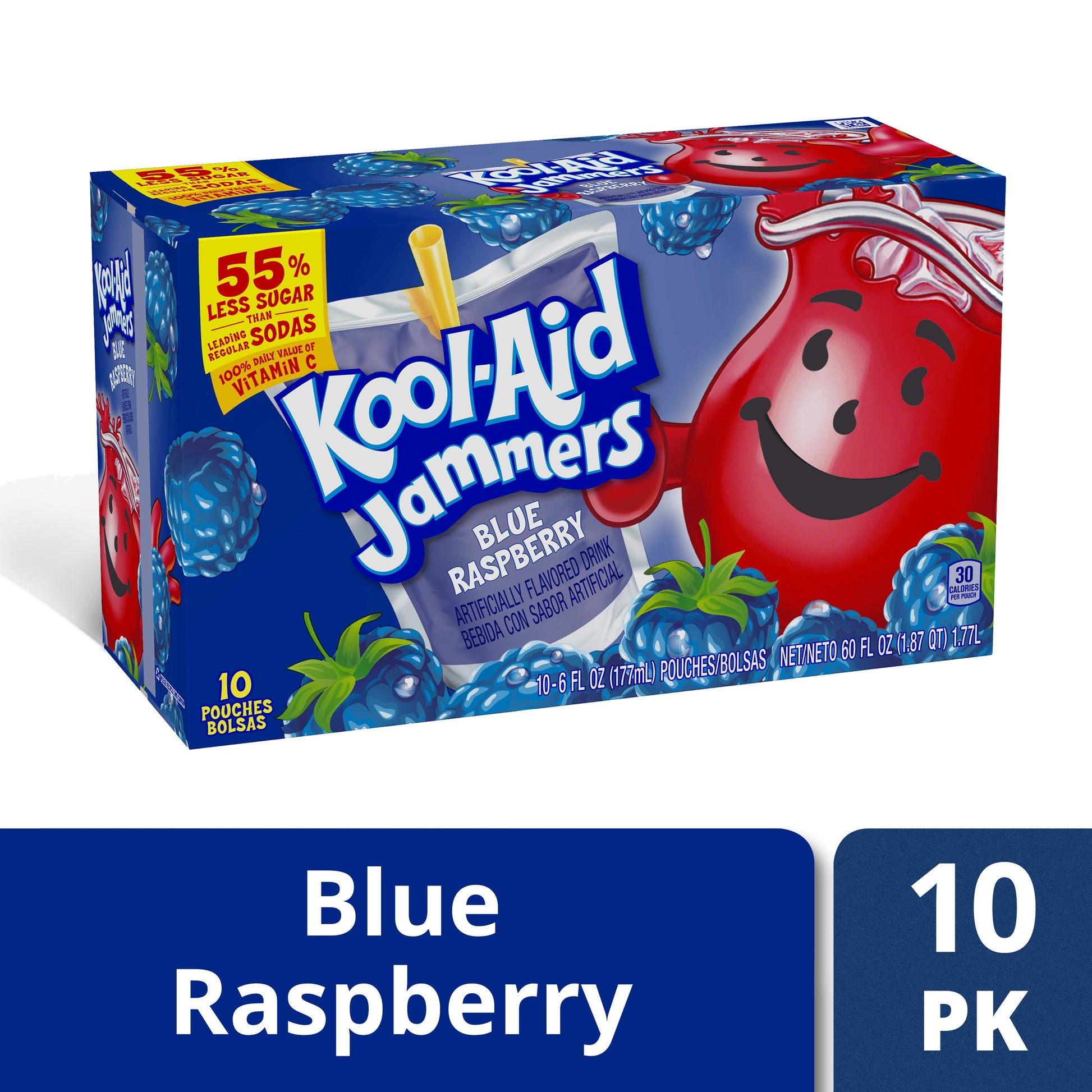 Kool-Aid Kool Aid Jammers Beverage Blue Raspberry; 10 Count; 1 Per Box; 4 Per Case - High Mart Wholesale