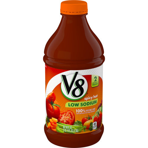 V8 Vegetable Juice Low Sodium Spicy Hot; 46 Fluid Ounces; 6 Per Case - High Mart Wholesale