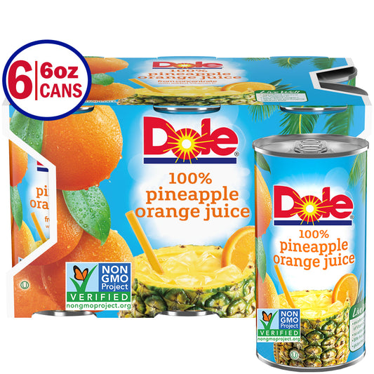 Dole Np/Org Unsweetened 6 Oz; 36 Ounces; 8 Per Case