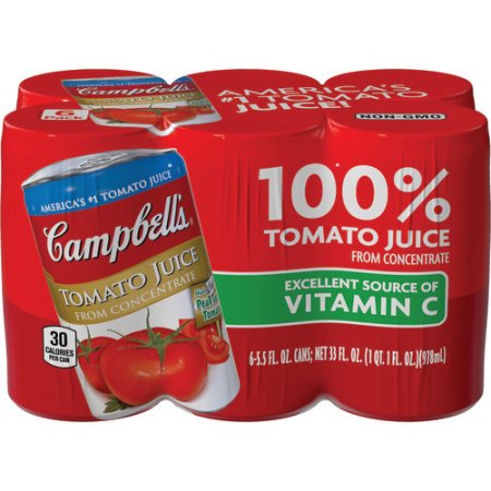 Campbell's Juice Tomato 48 5.5Z; 33 Fluid Ounces; 8 Per Case - High Mart Wholesale