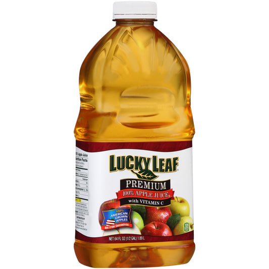 Lucky Leaf Premium 100% Apple Juice With 120% Vitamin C; 64 Fluid Ounces; 8 Per Case