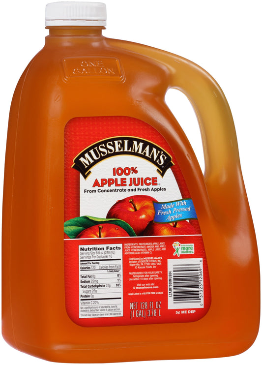 Musselman's Juice Apple Plastic; 128 Fluid Ounces; 4 Per Case